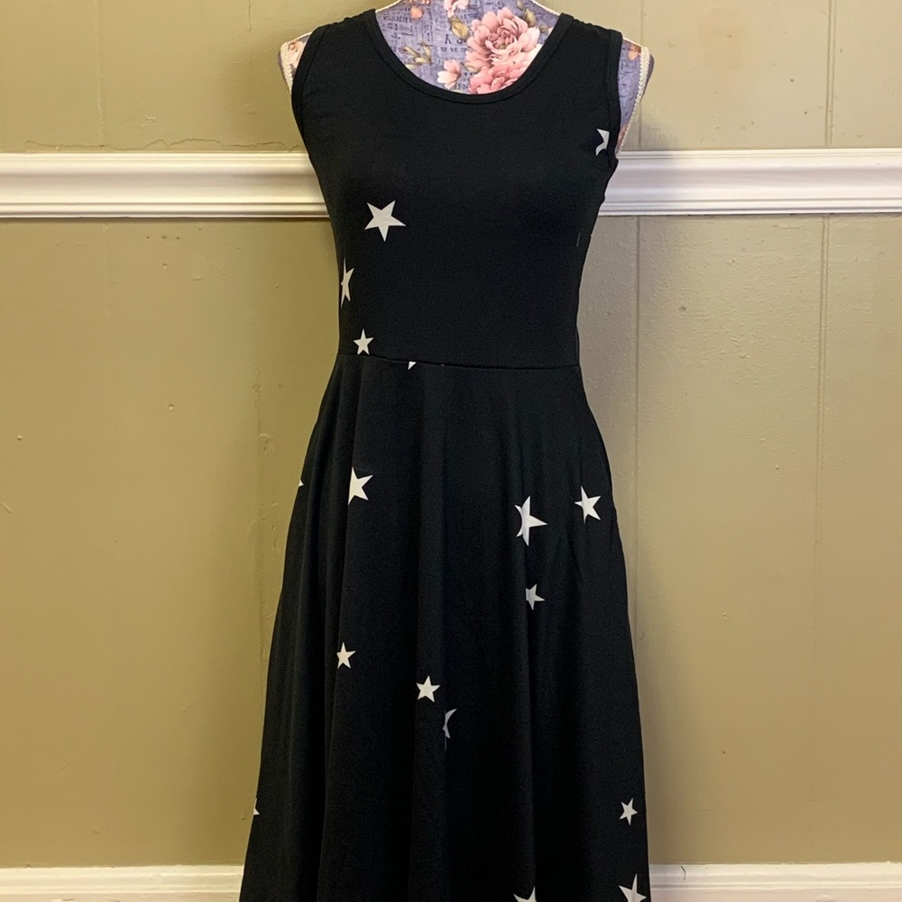 Lularoe Nicki Dress black with stars
